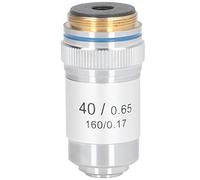 Bewinner Obiettivo per Microscopio Acromatico 40X Ingrandimento Elevato Interfaccia 20,2 Mm Lente RMS, Protezione a Molla Ottica Rivestita in Ottone per Microscopio Biologico, Immagine Chiara e