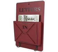 Bewinner Organizer per Posta da Parete in Legno con Ganci per Chiavi, Portalettere a 2 Livelli per Ingresso, Decorazione Rustica Bianca per Soggiorno, Camera da Letto, Ufficio (W261801 Gancio per