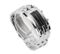 Bewinner Orologio da Polso LED Binario Convesso Display Elettronico Uomo | Modalità ora unica, specchio in vetro in acciaio inossidabile, resistente agli spruzzi quotidiani, stile casual