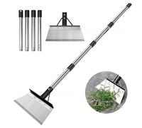 Bewinner Pala di Pulizia del Giardino Multifunzionale, Vanga Piatta in Acciaio Pesante con Manico Regolabile Strumento di Diserbo del Raschietto per Pavimenti per Esterni per Paesaggio e