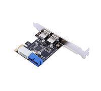 Bewinner Pci-E Scheda Di Espansione Usb3.0 Con Interfaccia 19Pin Frontale, 2 Porte Supporto Schede Desktop Xp 32/64 7 8 10, Scheda Pcie Super Speed Fino a 5 Gbps