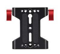 Bewinner Piastra Base per Fotocamera in Lega di Alluminio con Morsetto per Asta da 15 Mm per Montaggio su Treppiede, Supporto per Impianto Video Multiuso, Fori per Viti da 1/4" 3/8",