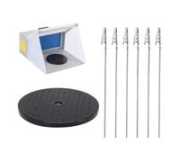 Bewinner Piattaforma Girevole per Spruzzatura di Vernice, Base Girevole a 360 Gradi 7,5 Pollici con 6 Bastoncini a Clip in Metallo per Pittura di Modelli, Artigianato, Decorazione di