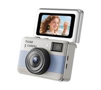 Bewinner Piccolo Videoregistratore Portatile, Videocamera Digitale Portachiavi 4K con Schermo Ribaltabile da 1,47 Pollici Luce LED Fotocamera da 68 MP per Vlog di Viaggio Uso Notturno (BLUE)