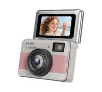 Bewinner Piccolo Videoregistratore Portatile, Videocamera Digitale Portachiavi 4K con Schermo Ribaltabile da 1,47 Pollici Luce LED Fotocamera da 68 MP per Vlog di Viaggio Uso Notturno (PINK)