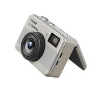 Bewinner Piccolo Videoregistratore Portatile, Videocamera Digitale Portachiavi 4K con Schermo Ribaltabile da 1,47 Pollici Luce LED Fotocamera da 68 MP per Vlog di Viaggio Uso Notturno (Beige)