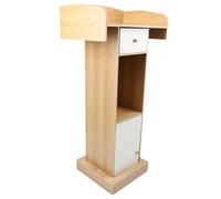 Bewinner Podio Moderno da Terra per Discorsi in Aula, Reception, Ufficio, Pulpito in MDF con Cassetto Portaoggetti, Leggio Alto 124 Cm con Parapetto, Montaggio Facile
