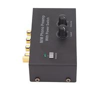 Bewinner Preamplificatore Fono Professionale, Preamplificatore per Giradischi a Basso Rumore per Giradischi con Adattatore DC 12V, Mini Fono a Doppio Guadagno, Ingresso e Uscita Stereo per