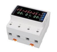 Bewinner Protettore di Tensione Regolabile Trifase, Dispositivo di Sovratensione e Corrente da 63 A con Display LED, Montaggio su Guida DIN e Funzione di Richiusura Automatica