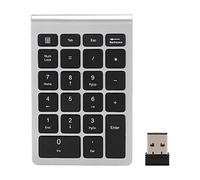 Bewinner RF304 22 Tasti Tastierino Numerico, Mini Tastiera Wireless USB Plug And Play con Ricevitore, Tastierino Numerico Ergonomico per Android/Windows/OS(Argento Nero)