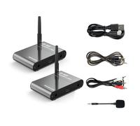 Bewinner Ricevitore Trasmettitore Wireless 2.4G Hi-Fi a Lunga Distanza a Basso Ritardo Fino a 150 M per Altoparlante TV Home Theater, Kit Adattatori Wireless con Uscita Ingresso 24 Bit/48 KHz 3,5 Mm