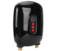 Bewinner Scaldabagno Elettrico Senza Serbatoio da 6,5 kW, Acciaio Inossidabile 304, Scaldacqua Istantaneo a Risparmio Energetico con Display LED e Protezioni di Sicurezza (BLACK)