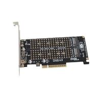 Bewinner Scheda Adattatore Dual M.2 NVME SSD a PCIe4.0, Scheda di Espansione Lettore Convertitore Disco Rigido PH45, 2 X 32Gbps SSD PCIe 4.0 X8 M Key Adapter per PC Desktop (f45)