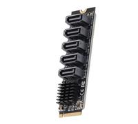 Bewinner Scheda Adattatore M.2 a, Scheda di Espansione PCIe 3.0 X2 a 5 Porte con Chip JMB585, Larghezza di Banda 16Gbps, Plug and Play per OS X