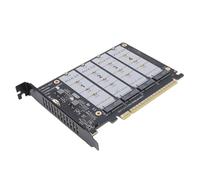 Bewinner Scheda Adattatore M.2 PCIe 5.0, Scheda di Espansione SSD PCIe X16 4x128 Gbps PCB M.2 NVMe a 4 Porte con Indicatori LED per Costruttori di PC Desktop e Workstation