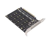 Bewinner Scheda Adattatore NVME da M.2 a PCIE X16 per Desktop, Adattatore da M.2 a PCIE X16 4 Porte 32 Gbps, con Indicatori LED, Supporto Disco Rigido: SSD con Protocollo NVME M.2,