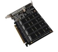 Bewinner Scheda Adattatore SSD M.2 NVMe a PCIE X16 a 4 Porte, Convertitore Disco Rigido M Key e Scheda di Espansione per PCIE 3.0/4.0, Segnale a Piena velocità 4x32 Gbps, Chip Ad Alta Potenza, (f44)