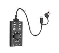Bewinner Scheda Audio USB, Scheda Audio Stereo Esterna con Audio Surround Virtuale 7.1, Manopola di Controllo del Volume, Adattatore Audio da 3,5 Mm per Jack per il Laptop per Laptop.