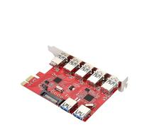 Bewinner Scheda di Espansione PCIe a USB 3.0 con 7 Porte e Adattatore di Rete Gigabit Ethernet RJ45 da 1 Gbps, Chipset VIA, Plug and Play per PC Desktop