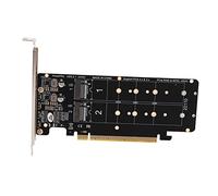 Bewinner Scheda di Espansione PCIE X16 a M.2 M KEY, Adattatore Array SSD NVMe a 4 Porte, Supporta 2242/2260/2280/22110, Indicatore LED per Server 2U
