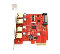 Bewinner Scheda di Espansione USB 3.0, Scheda Adattatore PCI-E 1X 4X 8X 16X a 4 Porte per Wind XP/2003/win7/win8/10.8/Win10 32-bit/64-bit, Riser Card per Computer 5000/480/12/1.5 Mbps