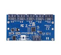 Bewinner Scheda Moltiplicatore di Porte, Hub Convertitore da 1 a 5 Porte con Chip JMB321, Supporta Hot Swap e 1,5/3,0 Gbps per 7/XP/Vista/8/10