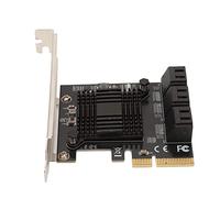 Bewinner Scheda PCIe SATA, 6 Porte PCI E a SATA 3.0 Scheda di Espansione, 6.0 Gbps PCI E (4X 8X 16X) Scheda Controller SATA 3.0 per 10/8/7 XP Vista, Supporto SSD E HDD