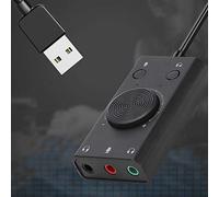 Bewinner Scheda USB per PC Desktop Portatile, Adattatore Multifunzione SC2, unità Gratuita, Jack per Cuffie da 3,5 Mm, Microfono Combinato con Controllo Volume e Interruttore Mute, Plug and Play