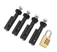 Bewinner Set di 4 Perno per Supporto Tavole di Recupero con Blocco | Attrezzatura per fuoristrada, struttura in acciaio e nylon resistente, articolazione girevole a 360°, compatibile con