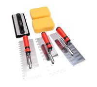 Bewinner Set Di Cazzuole Per Finitura Intonaco 6 Pezzi, Utensili Manuali Multiuso Per Intonacatura Delle Pareti Con Cazzuole Dentate In Acciaio Inossidabile, Manico Ergonomico, Frattazzo In Gomma E