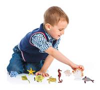 Bewinner Set di Figure di Animali Marini dell'oceano, 46 pezzi di Giocattoli di Vita Marina in PVC Durevole per Bambini, Giocattoli Educativi da Bagno, Bomboniere, Set da Gioco in Piscina con