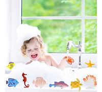 Bewinner Set di Figure di Animali Marini Dell'oceano Set di Giocattoli da Bagno di Vita Marina in PVC Durevole per Favori Educativi per Bambini (Come mostrato)