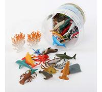 Bewinner Set di Figure in PVC di Animali Marini Dell'oceano Set di 46 Pezzi di Giocattoli da Bagno di Vita Marina per Favori Educativi per Bambini (Come mostrato)