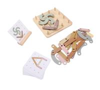 Bewinner Set di Giocattoli Puzzle in Legno con Lettere e Numeri, Blocchi Educativi Impilabili con Pannello Forato per Selezionare Forme e Colori per Bambini Dai 3 Anni in su, Include 33 Accessori e