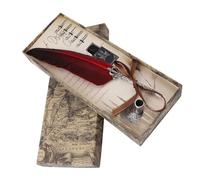 Bewinner Set Pennarelli Feather con 6 Pennini e Bottiglia d'inchiostro - Penna d'oca per Calligrafia per Scrivere, Confezione Regalo di Cancelleria Antica, Pennino da 0,5 Mm con 5 Sostituzioni