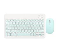 Bewinner Set Tastiera e Mouse Wireless da 10 Pollici, Combinazione Mouse Tastiera Silenziosa Wireless Ergonomica Ultra Sottile Bluetooth, Ricarica USB, per Laptop(Verde)