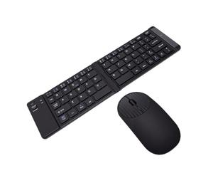 Bewinner Set Tastiera e Mouse Wireless Pieghevole, 66 Tasti, 3 modalità | Uso Portatile in Viaggio, Digitazione Silenziosa, Batteria Ricaricabile, BT 3.0 e 5.0, Ricevitore 2.4G, Telefono Tablet