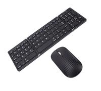 Bewinner Set Tastiera e Mouse Wireless, Tastiera Bluetooth 5.1 Pieghevole a 81 Tasti con Tastierino Numerico, Tipo C Ricaricabile, per Smartphone, Tablet, Laptop, Viaggi, Ufficio