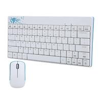 Bewinner Set Tastiera Wireless Mouse, Mouse Ottico 1200DPI Wireless, Mini Tastiera Combinata Ultra Sottile e Silenziosa, Tastiera e Mouse da Gioco USB, Tastiera e Mouse da Casa Universale