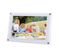 Bewinner Smart WiFi Digital Photo Frame, Farmata di Rotazione Automatica da 10,1 Pollici HD 1280x800 con 32 GB di Archiviazione con Foto e Video Istantaneamente per Home Office di Family (WHITE)