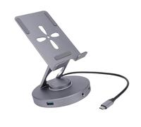 Bewinner Stazione Docking da 10 in 1 USB C Tablet, Stazione di Ricarica USB 10 Porta, Supporto per Tablet Regolabile, Supporto per Rotabile con C HUB 4K HD Multimedia da 100W