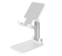 Bewinner Supporto per Cellulare Retrattile, Supporto da Tavolo Pieghevole per Tablet e Telefono, Altezza Regolabile a 180° con Porta di Ricarica, Base Stabile in Silicone, Salvaspazio per Guardare