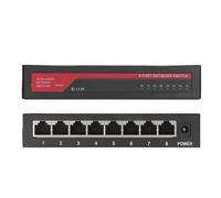 Bewinner Switch Poe Gigabit a 8 Porte, Switch Poe per Montaggio su Desktop o a Parete, Robusto Splitter Ethernet Plug And Play Senza Ventola in Metallo per L'Ufficio Domestico (Spina