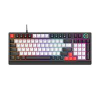 Bewinner T WOLF T50 Tastiera Meccanica, Tastiera da Gioco con Interruttore Blu Retroilluminato a Caldo Retroilluminato RGB a 98 Tasti con Manopola Rotante e Piedini Regolabili, per Lavori (Grigio