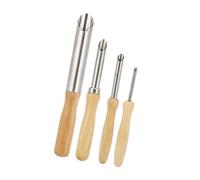 Bewinner Taglierina per Fori per Argilla con Manico in Legno 4 Pezzi, Set di Strumenti per Perforazione per Intaglio della Ceramica, Taglierina per Fori Circolari Rotondi per Scolpire, Strumento per