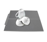 Bewinner Tappetino per Asciugare i Piatti in Silicone per Bancone della, Tappetino per Asciugare i Piatti, Tappetino di Scarico Antiscivolo Resistente al Calore, Tappetino per (Grey)