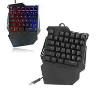 Bewinner Tastiera da Gioco Meccanica RGB con Una Mano, 35 Tasti Mini Tastiera da Gioco Portatile Controller di Gioco Ergonomico, Tastiera da Gioco Mini USB per PC Portatile
