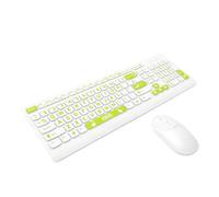 Bewinner Tastiera Grande con Tasti Grandi e Mouse Combinato, Set da (GREEN) | Tasti bicolore, connettività wireless, ideale per utenti ipovedenti, dimensioni compatte, funzionamento a batteria