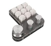 Bewinner Tastiera Meccanica Mini Macro a 9 Tasti e 3 Manopole, Tastiera da Gioco Programmabile con una Sola Mano Retroilluminata RGB Bluetooth per PC, OSU, Scorciatoie, Copia e Incolla (WHITE)