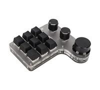 Bewinner Tastiera Meccanica Mini Macro a 9 Tasti e 3 Manopole, Tastiera da Gioco Programmabile con una Sola Mano Retroilluminata RGB Bluetooth per PC, OSU, Scorciatoie, Copia e Incolla (BLACK)